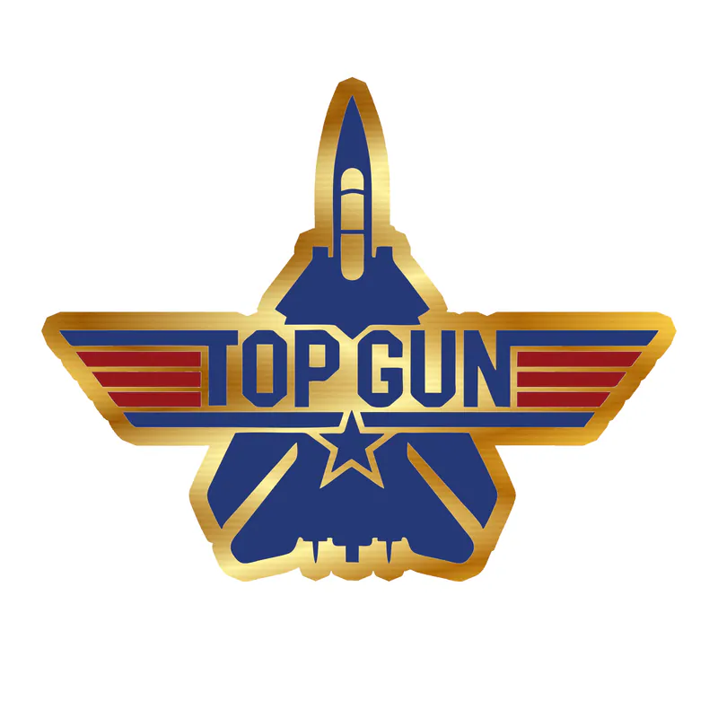 Top Gun Gold Chrome Vinyl Decal - Custom Size