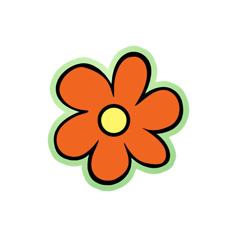 Scooby Doo- Mystery Machine Flower - Glow in the Dark Vinyl Sticker - Custom Size
