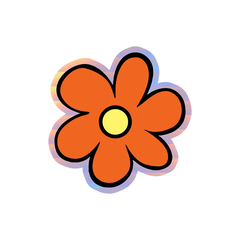 Scooby Doo- Mystery Machine Flower - Holographic Vinyl Sticker - Custom Size