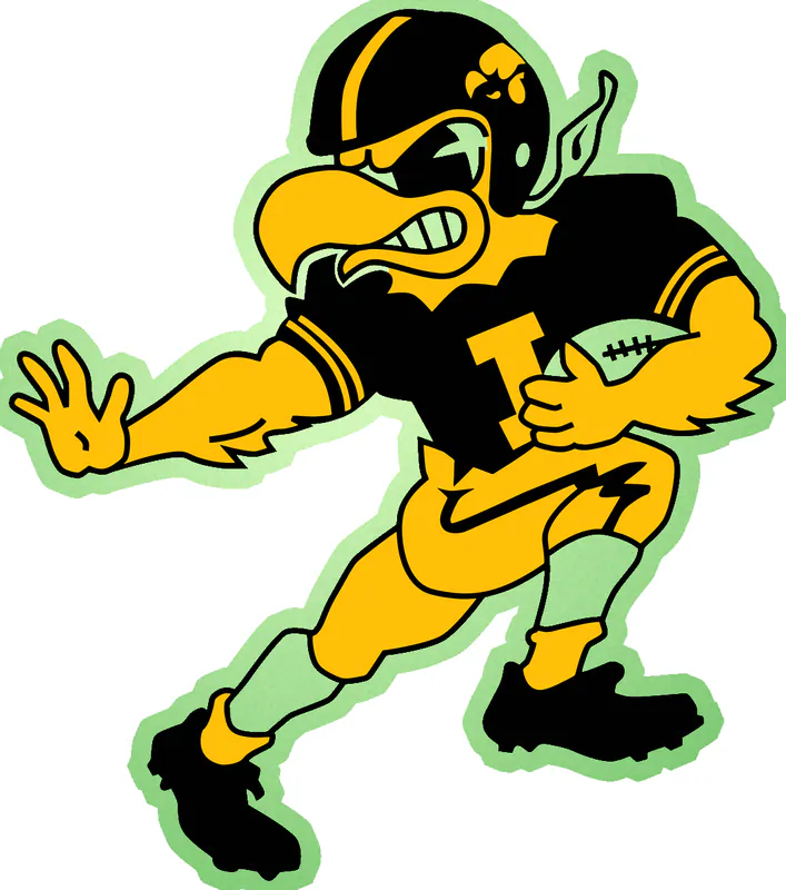 Hawkeye with Football - Glow in the Dark Vinyl Sticker - Custom Size