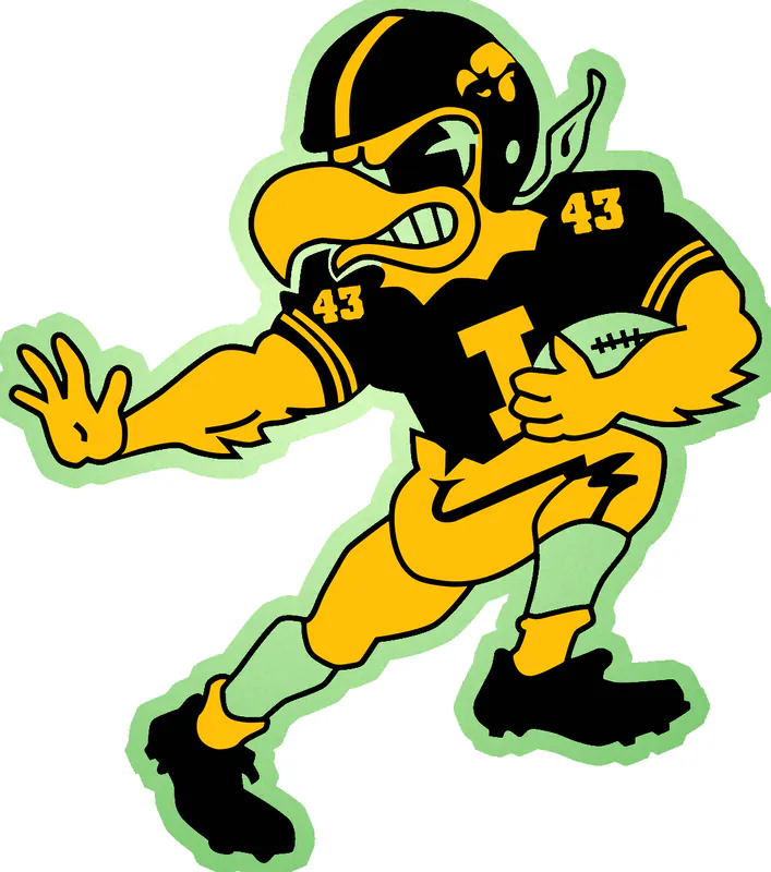 Heisman Herky number 43 - Glow in the Dark Vinyl Sticker - Custom Size