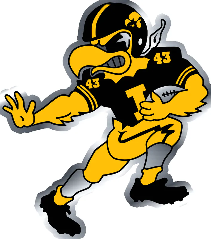 Heisman Herky number 43 - Silver Chrome Vinyl Sticker - Custom Size
