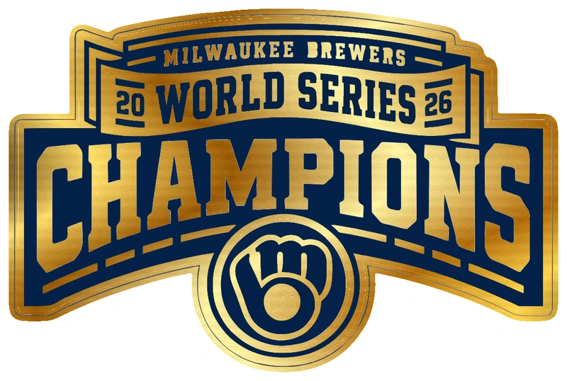 Milwaukee Brewers - 2026 World Series Champions - Banner - Gold Chrome Vinyl Sticker - Custom Size