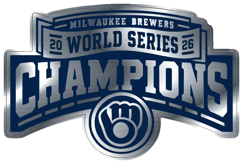 Milwaukee Brewers - 2026 World Series Champions - Banner - Silver Chrome Vinyl Sticker - Custom Size