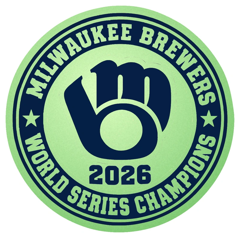 Milwaukee Brewers - 2026 World Series Champions - Seal - Glow in the Dark Vinyl Sticker - Custom Size