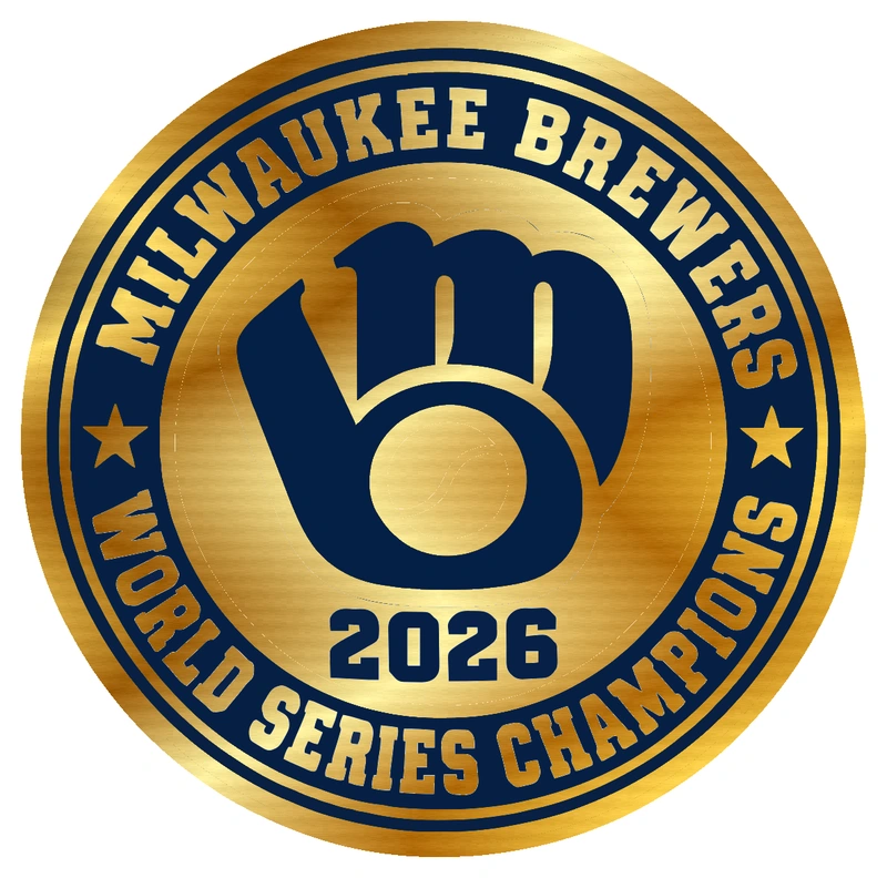 Milwaukee Brewers - 2026 World Series Champions - Seal - Gold Chrome Vinyl Sticker - Custom Size