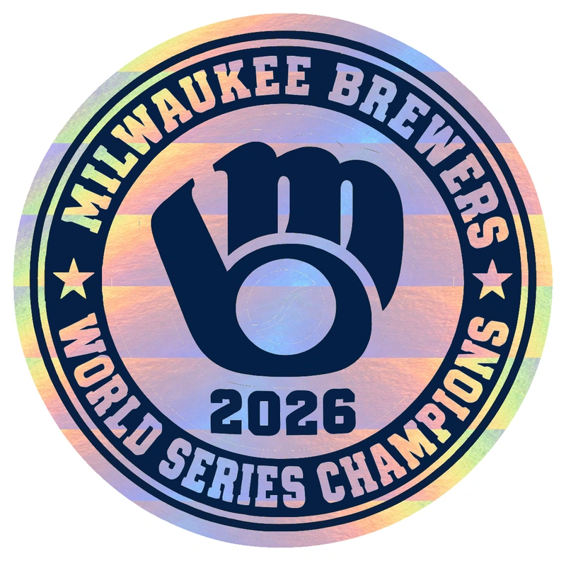 Milwaukee Brewers - 2026 World Series Champions - Seal - Holographic Vinyl Sticker - Custom Size