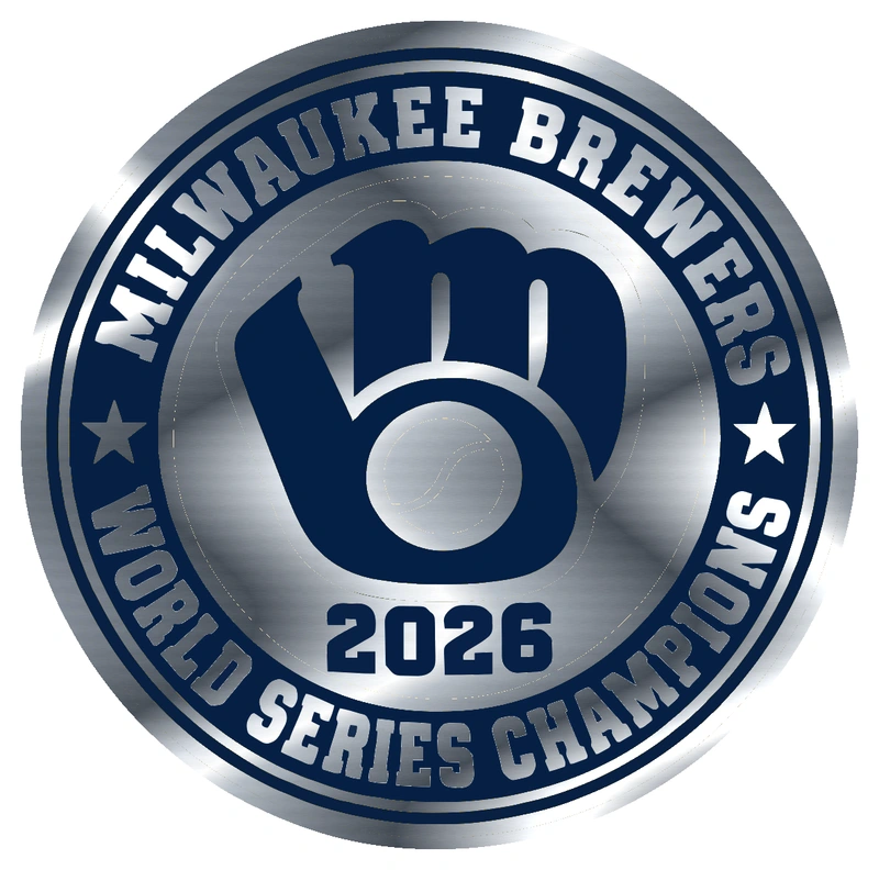 Milwaukee Brewers - 2026 World Series Champions - Seal - Silver Chrome Vinyl Sticker - Custom Size