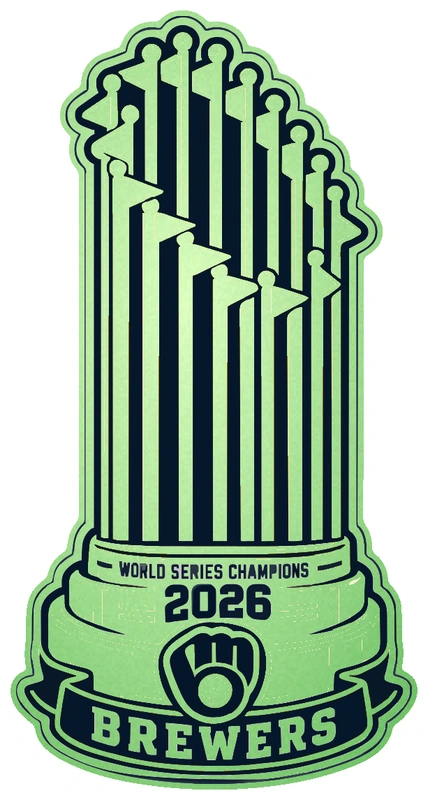 Milwaukee Brewers - 2026 World Series Champions - Trophy - Glow in the Dark Vinyl Sticker - Custom Size