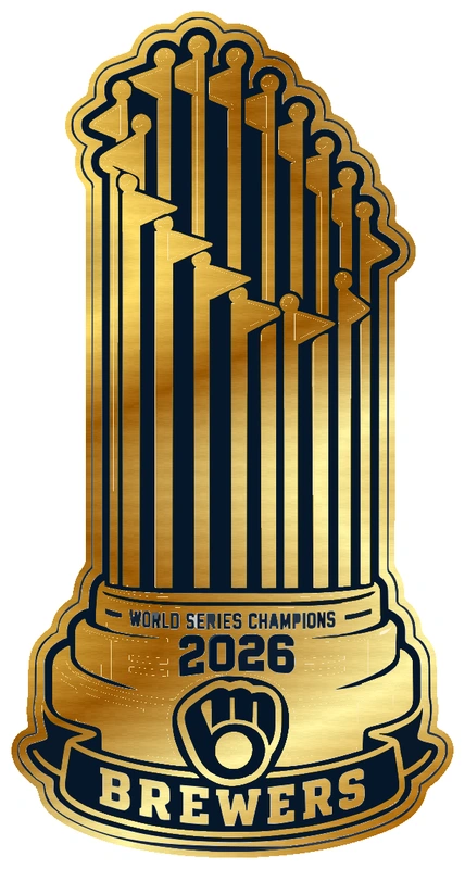 Milwaukee Brewers - 2026 World Series Champions - Trophy - Gold Chrome Vinyl Sticker - Custom Size