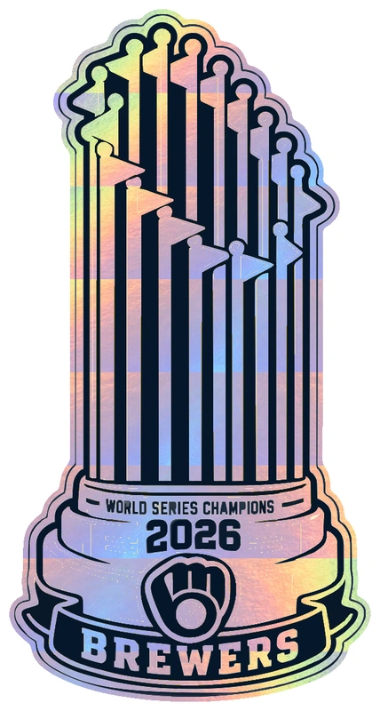 Milwaukee Brewers - 2026 World Series Champions - Trophy - Holographic Vinyl Sticker - Custom Size