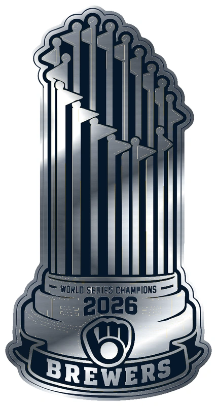 Milwaukee Brewers - 2026 World Series Champions - Trophy - Silver Chrome Vinyl Sticker - Custom Size